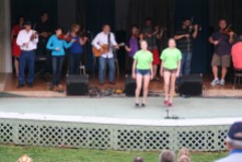 Mary Emma & Maggie MacNeil Dancing during the finale during 2013 Highland Village Day